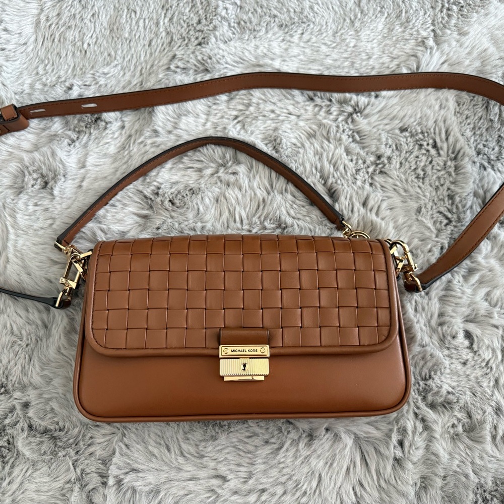 Michael Kors Brown Woven Crossbody Bag